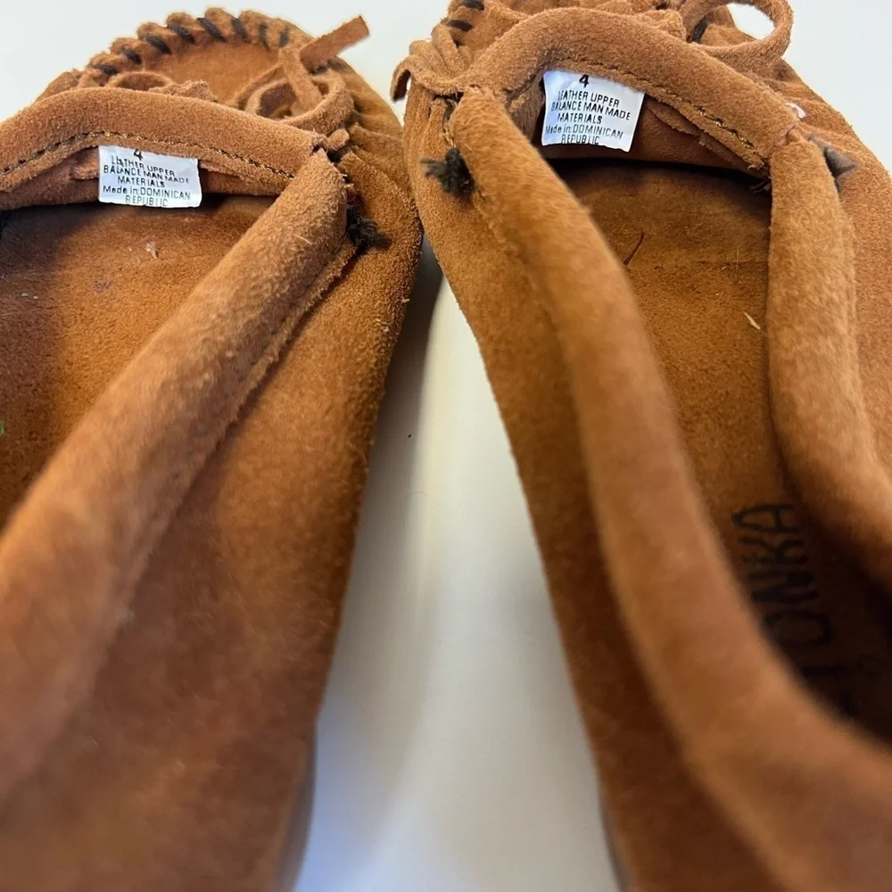 Minnetonka Tan Suede Moccasins